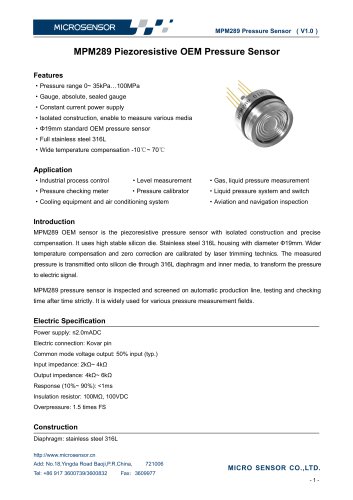 Micro Sensor Co Ltd Pdf