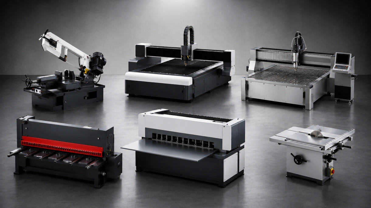 在高产量金属加工车间环境中处理厚钢板的工业 CNC 激光切割机。
