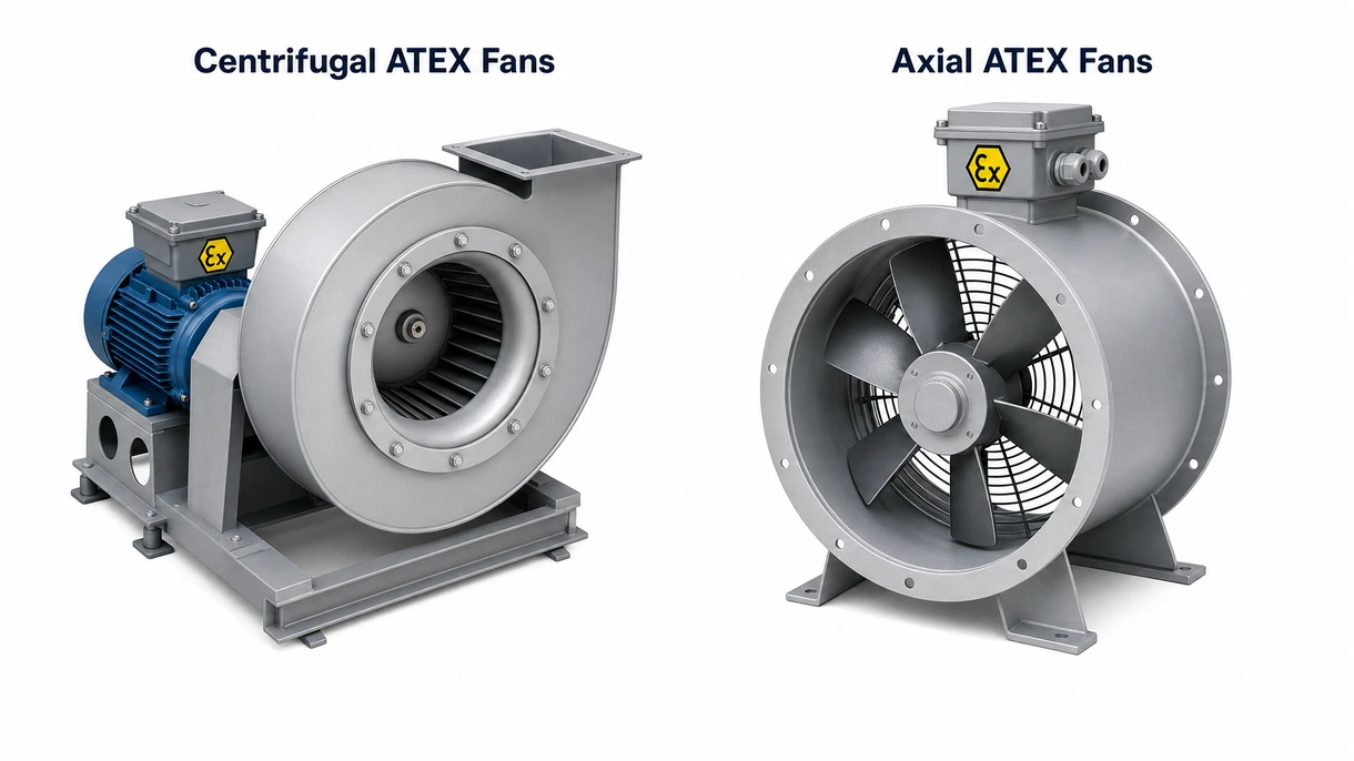 高压 ATEX 离心风机上无火花铝制叶轮和防爆电机外壳的技术细节。