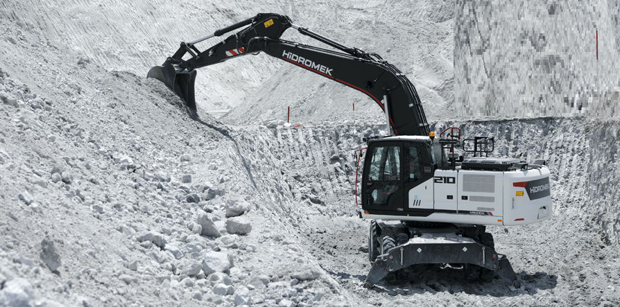 中型挖掘机- HMK 210 W - HIDROMEK co. - 带轮/ Tier 4 最终/ 用于建筑工地