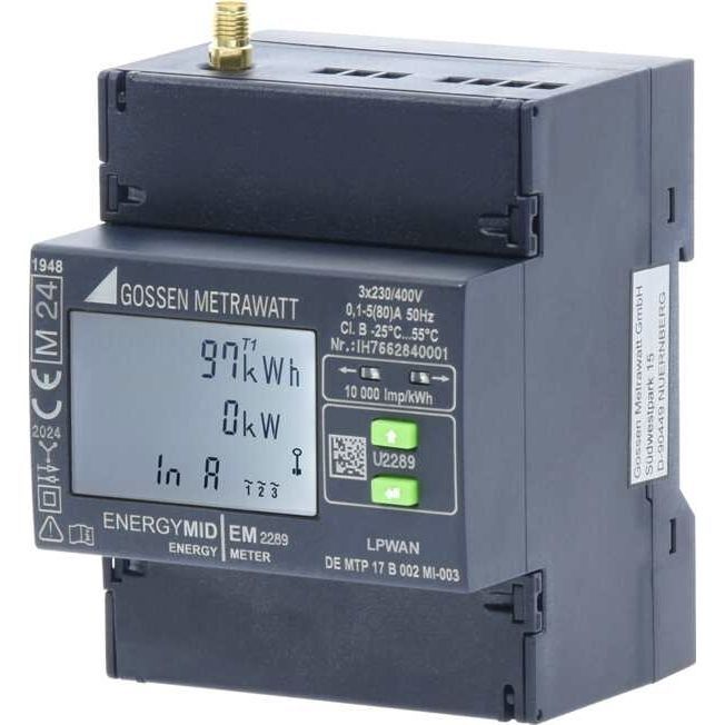 认证MID电能表 - ENERGYMID LPWAN - GOSSEN METRAWATT GmbH - 三相 / DIN导轨 / MODBUS