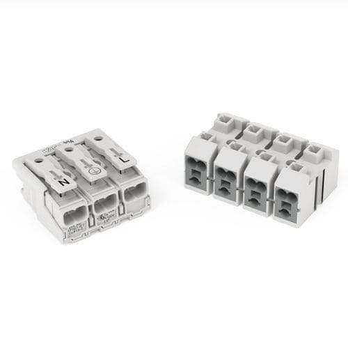 供电连接器 - 294 series - WAGO/万可 - DIN / 长方形 / 插入式
