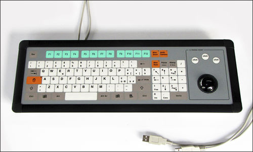 面板式键盘 - KT-96-I-08 - k-tronic S.r.l. - 隔膜 / 96 键式 / 轨迹球