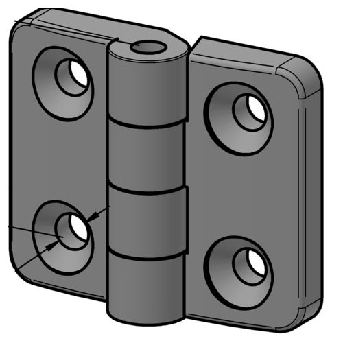 扁平铰链 - SCH8.30PA - Alváris Profile Systems GmbH - 塑料 / 螺旋式 / 180度