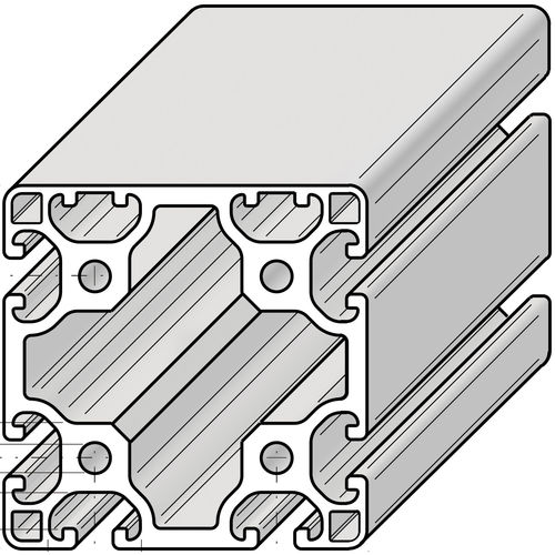 铝制型材 - PRO8080L2N - Alváris Profile Systems GmbH - 凹凸 / 工业 / 轻型