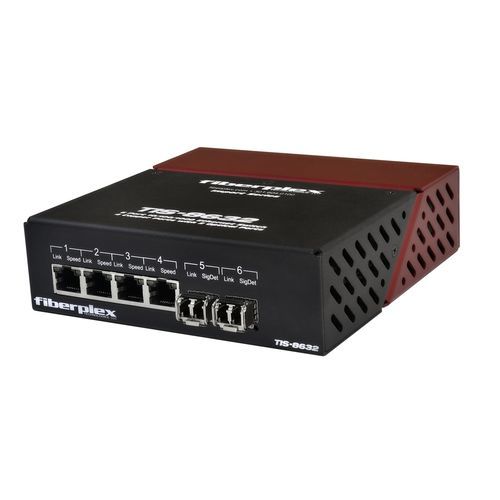 6端口式以太网交换机 - TIS-8632 series - FiberPlex Technologies, LLC - DIN导轨 / SFP+ / 工业