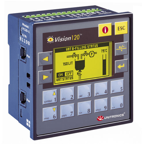 嵌入式可编程控制器 - 128 x 64 pixels, RS232, RS485 | Vision120™ series - Unitronics - 内置I/O / MODBUS / 用于接地总线