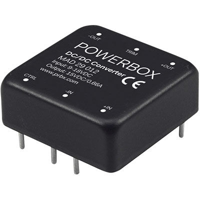 DC/DC变流模块 / 输入电压范围2:1 - MAD29 series - Powerbox - SMD / 工业 / 单输出