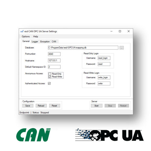 开发软件 - CAN-OPC UA Server - esd electronics gmbh - 配置 / 测绘 / 数据交换