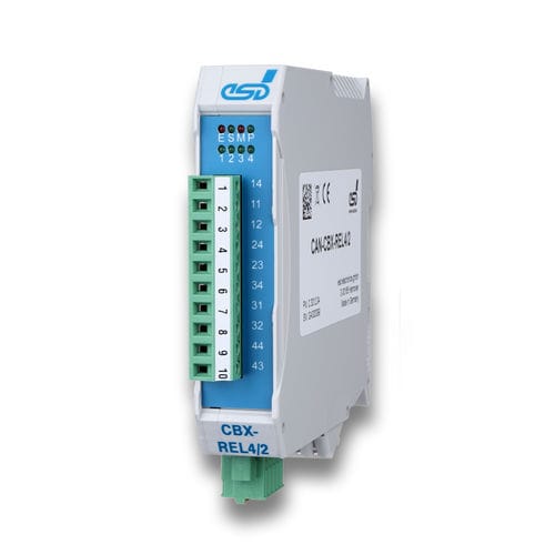 CANopenI/O模块 - CAN-CBX-REL4/2 - esd electronics gmbh - 模拟 / 继电器输出 / 4路继电器输出