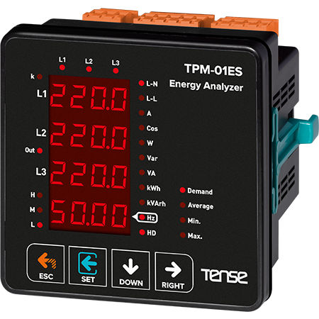 交流电网分析仪 - TPM-01 ES - Tense Electronic - 电压 / 功率因素 / 集成式