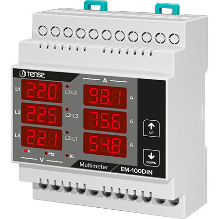 数字万用表 - EM-100DIN - Tense Electronic - DIN导轨 / 300 V / 100 A