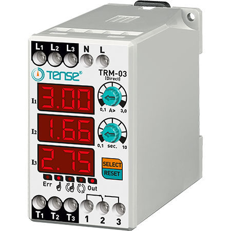 热量保护继电器 - TRM-03 - Tense Electronic - 三相 / DIN导轨 / 数字