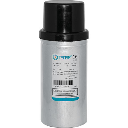 功率因素修正电容器 - TMK-0.5 - Tense Electronic - 金属化聚丙烯膜 / 铝制 / 圆柱形