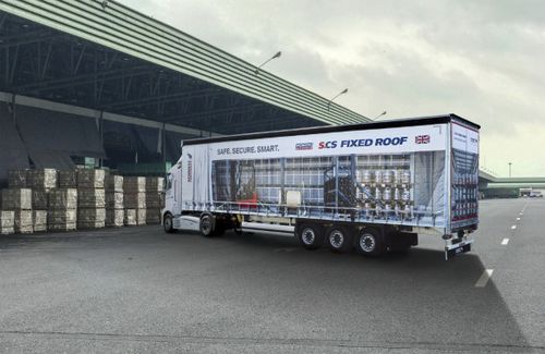 设备装载半挂车 - S.CS FIXED ROOF - Schmitz Cargobull - 叉车 / 双车轴 / 固定