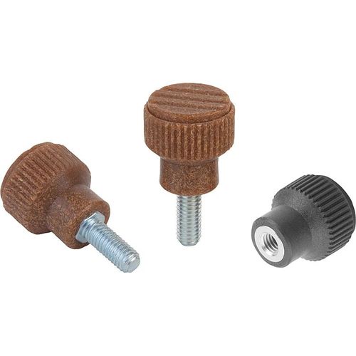 螺纹按钮 - K0247 series - HEINRICH KIPP WERK GmbH & Co. KG - 滚花 / 圆柱形 / 塑料
