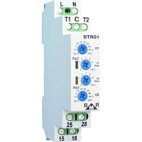 NTC恒温器 - DTR01 - BMR trading - 可调节 / DIN导轨 / 双脚