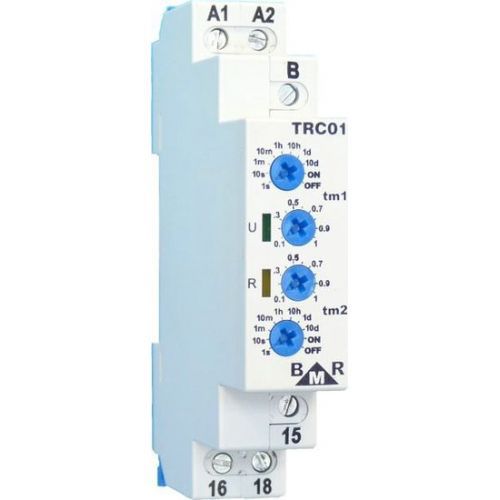 电子时间继电器 - TRC01 - BMR trading - DIN 导轨 / 可调节 / 不对称