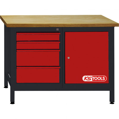 钢工作台 - 865.0006 - Kstools  - 用于车间 / 4 屉式 / 门