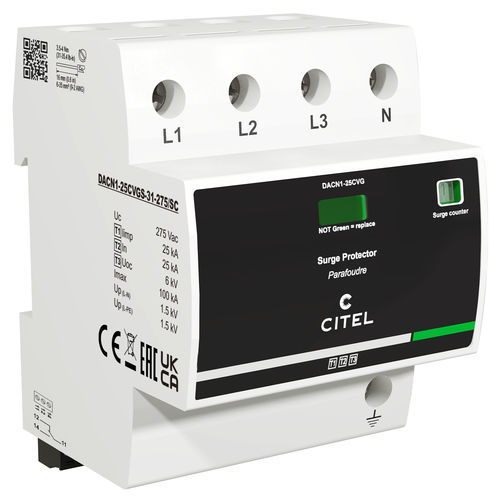 带浪涌计避雷器 - DACN1-25CVGS series - CITEL - 1+2类 / 遥测信号 / 紧凑型