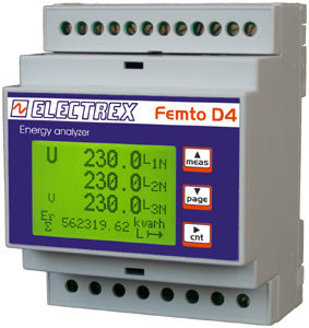 三相电能表 - PFA641H-02 - ELECTREX - DIN导轨