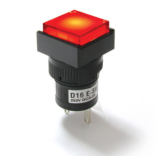 发光按钮式开关 - L16 series  - E-SWITCH - 开/关 / 带发光信号灯 / 长方形
