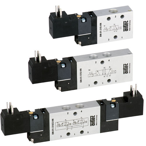 线轴气动分配器 - BM series - AIRTEC Pneumatic - 电动 / 2位3通型 / 2位5通