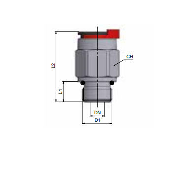 液压连接器 - R1A3ZF1305-0404 - ALFAGOMMA - 插入式 / 金属 / 用于零件