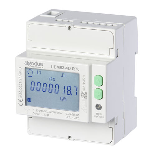 三相电能表 - UEM63-4D R70 - Algodue Elettronica - DIN导轨 / 50 Hz / RS-485