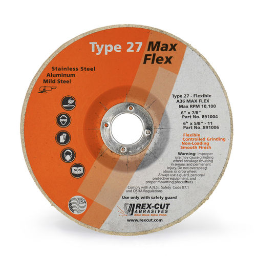 磨削砂轮 - Max Flex - Rex-Cut Abrasives - 末道 / 扁平 / 氧化铝