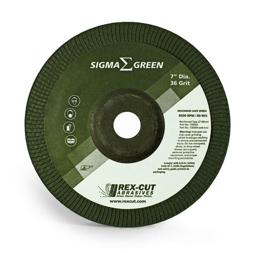 磨削砂轮 - Sigma Green - Rex-Cut Abrasives - 扁平 / 偏心轮毂式