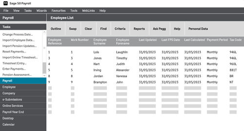 管理软件 - Sage 50 Payroll - Sage bäurer GmbH - 控制 / 工资 / 流程