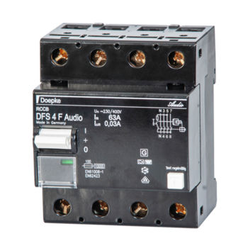 剩余电流动作断路器 / 漏电 - DFS 4 063-4/0,03-F Audio - Doepke Schaltgeräte GmbH - 4极 / 单相 / 三相