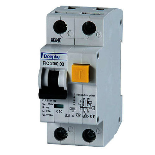 剩余电流动作断路器 / 过载电流 - FIC 10/0,03/1+N-A - Doepke Schaltgeräte GmbH - 模块化 / 模壳式