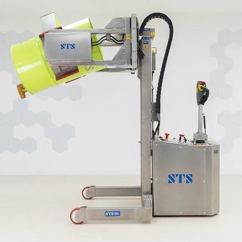 气动油桶提升机 - STE05-RRH01-SS - STS - Bespoke Handling Equipment - 电动液压 / 电动 / 电池供电