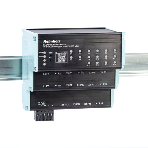 非管理型以太网交换机 - FLEXtra STAGE  - Helmholz GmbH & Co. KG - 16 端口式 / 千兆 / ProfiNet