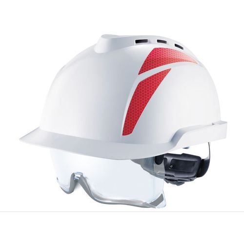 工地安全帽 - V-Gard® 930 - MSA/梅思安 - EN 397 / EN 166 / 带防护镜