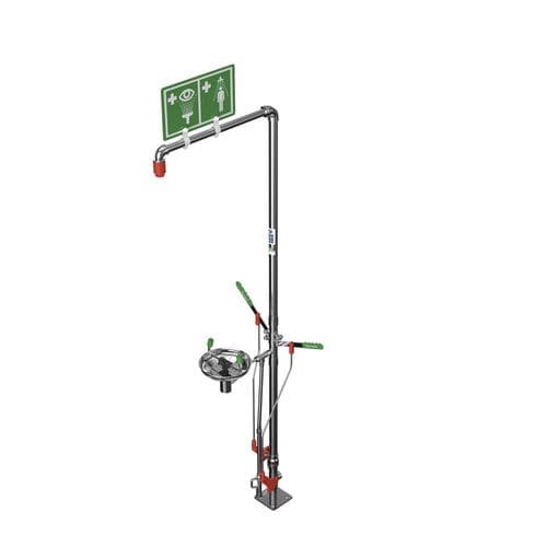 落地工业淋浴器 - EXP-SD-18G/85G - Hughes Safety Showers - 带眼部/面部喷淋器 / 不加热 / 用于危险环境
