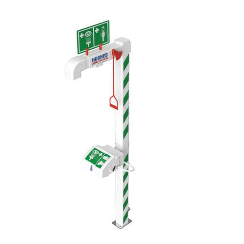 落地工业淋浴器 - EXP-EJ-5GS/45G - Hughes Safety Showers - 带眼部/面部喷淋器 / 室内 / 用于危险环境