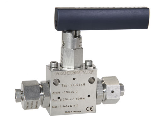 球形阀 - 21B series - Maximator GmbH - 手动 / 用于气体 / 不锈钢