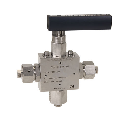 球形阀 - 15B series  - Maximator GmbH - 手动 / 用于气体 / 不锈钢