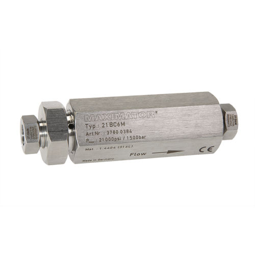 提升阀止回阀 - 21BC series - Maximator GmbH - 球形 / 用于气体 / 不锈钢