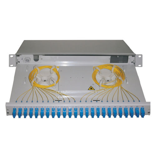 光纤分纤箱 - ODF-19-1U series - DLL Partners - 19" 机架 / 钢