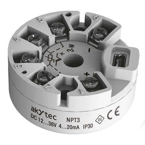 探头安装温度变送器 - NPT3 - akYtec GmbH - RTD / 热电偶 / 2线式