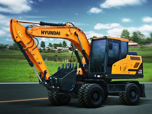 中型挖掘机 - HW140  - HYUNDAI HEAYY INDUSTRIES - 轮胎式 / Tier 4 最终 / 用于建筑工地