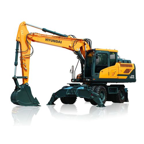 中型挖掘机 - HW180 - HYUNDAI HEAYY INDUSTRIES - 带轮 / Tier 3 / 用于建筑工地
