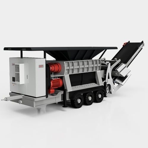 移动式撕碎机 - LCM520 - CAMEC srl - 初级 / 双轴式 / 废料