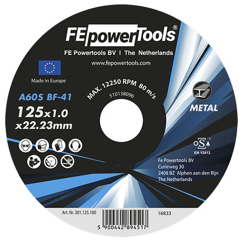 切割砂轮 - FE POWERTOOLS BV - 磨削 / 扁平 / 用于角磨机