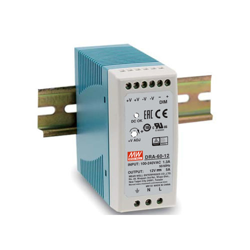 DIN导轨电源 - DRA-60 series  - Mean Well - AC/DC / 单输出 / 可调节