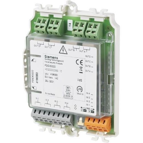 数字I/O模块 - FDCIO222 - Siemens Fire Safety - 4路继电器输出 / 在线 / 嵌入式